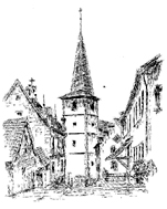 Zeichnung der Kirche Gössenheim 