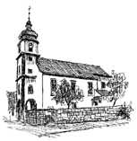 Zeichnung der Kirche Karsbach 