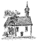 Zeichnung der Kirche Sachsenheim 