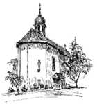 Zeichnung der Kirche Weyersfeld 